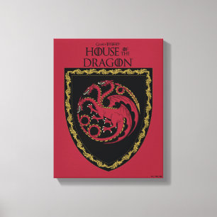 KAMMAREN FÖR DRAGONEN   House Targaryen Vapensköld Canvastryck
