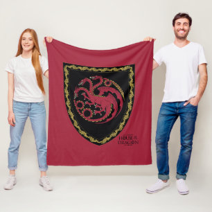 KAMMAREN FÖR DRAGONEN House Targaryen Vapensköld Fleecefilt