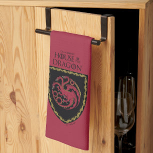 KAMMAREN FÖR DRAGONEN House Targaryen Vapensköld Kökshandduk