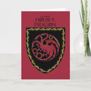 KAMMAREN FÖR DRAGONEN House Targaryen Vapensköld Kort