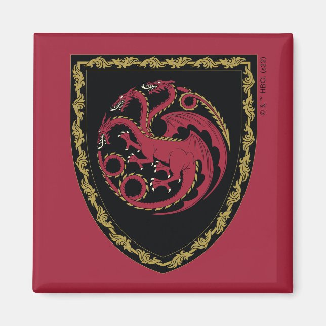 KAMMAREN FÖR DRAGONEN | House Targaryen Vapensköld Magnet (Framsidan)