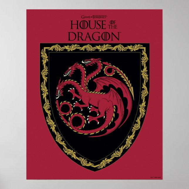 KAMMAREN FÖR DRAGONEN | House Targaryen Vapensköld Poster (Framsidan)