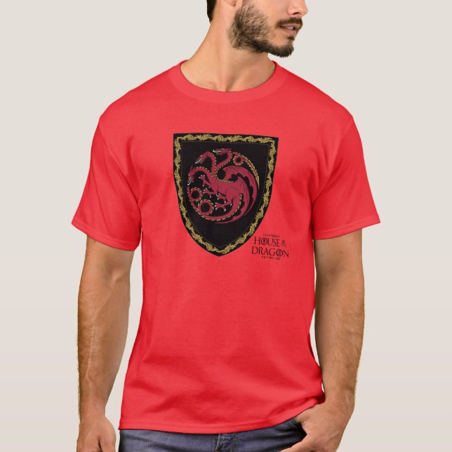 KAMMAREN FÖR DRAGONEN | House Targaryen Vapensköld T Shirt (Framsida)