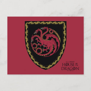 KAMMAREN FÖR DRAGONEN House Targaryen Vapensköld Vykort