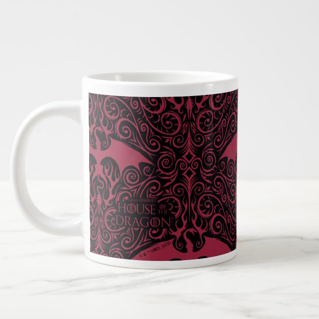 KAMMAREN FÖR DRAGONEN | Red Dragon Filigree Mönste Jumbo Mugg (Vänster)
