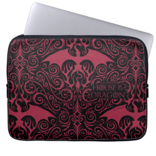 KAMMAREN FÖR DRAGONEN Red Dragon Filigree Mönste Laptop Fodral