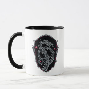 KAMMAREN FÖR DRAGONEN Silver Dragon Vapensköld Mugg