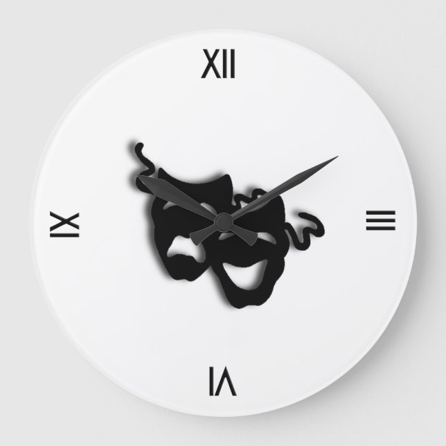 Kammaren och Tragedy Theater Wall Clock Stor Klocka (Framsida)