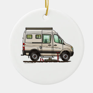 Kammaren Sprinter Van RV lycklig Julgransprydnad Keramik