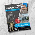 Kammaren Städning Guld-strömavtagartryck Tvättande Flygblad<br><div class="desc">Tvätta tryck Tvättande Professionell House-Städning flygblad.</div>