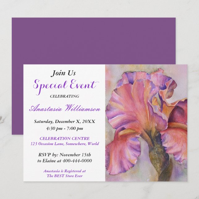 KAMMARENS VARNING AV PARTY HÄNDELSE INBJUDAN (Fram/baksida)