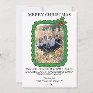 Kammarstukkad Handritad Julkrans Jul Familjefoto Julkort