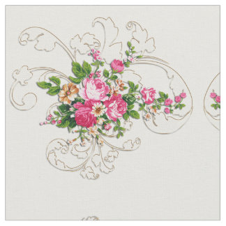 Kammat bomullstyg för rosa ros anpassningsbar tyg