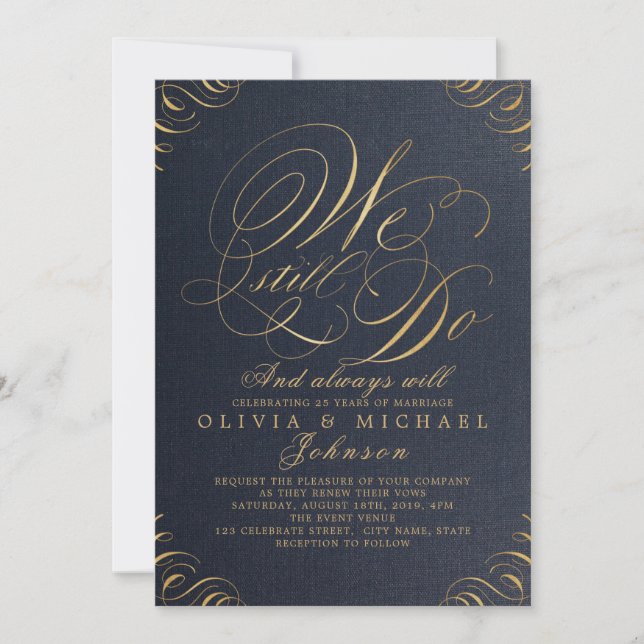 Kammigrafi över vintagen guld elegant inbjudningar (Framsida)