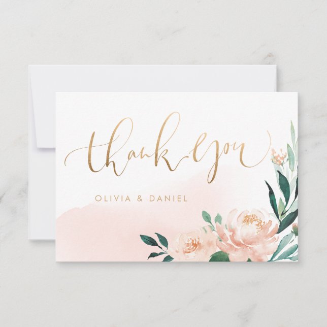 Kammisk blommigt för latinska trädgårdspersikor -  tack kort (Framsida)