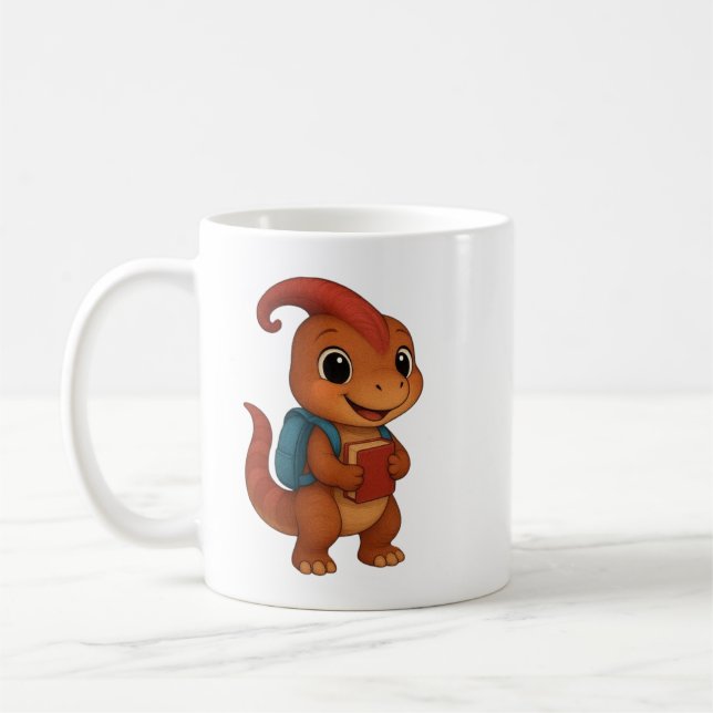 Kammli går till skolan – Dino med ryggsäck Kaffemugg (Vänster)