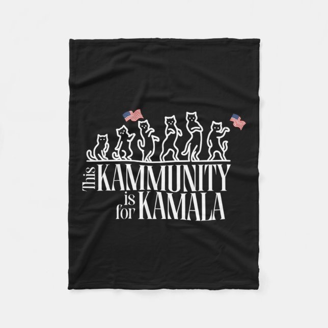 Kammunity är till för Kamala Patriotic Cats Americ Fleecefilt (Framsidan)