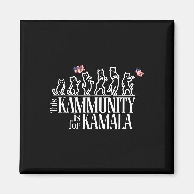 Kammunity är till för Kamala Patriotic Cats Americ Magnet (Framsidan)