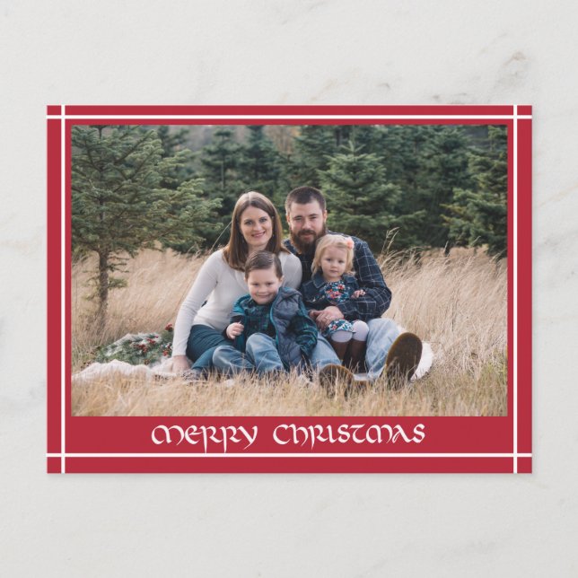 Kammusoriska hand plockade-familjen Jul Vykort (Framsida)