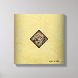 Kammussla och svart Stil, modern konst Canvastryck