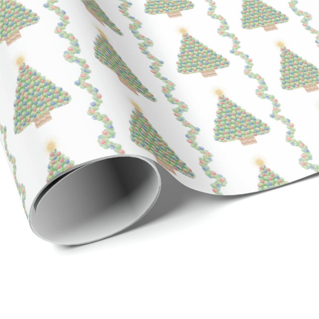 Kammussla Träd och Grenar Inpackningspapper Presentpapper (Rullad Hörn)