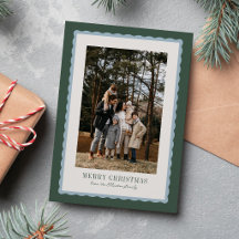 Kammusslor ram enkel grön blå God Jul