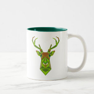 Kamo Geometric Hjort Head Två-Tonad Mugg