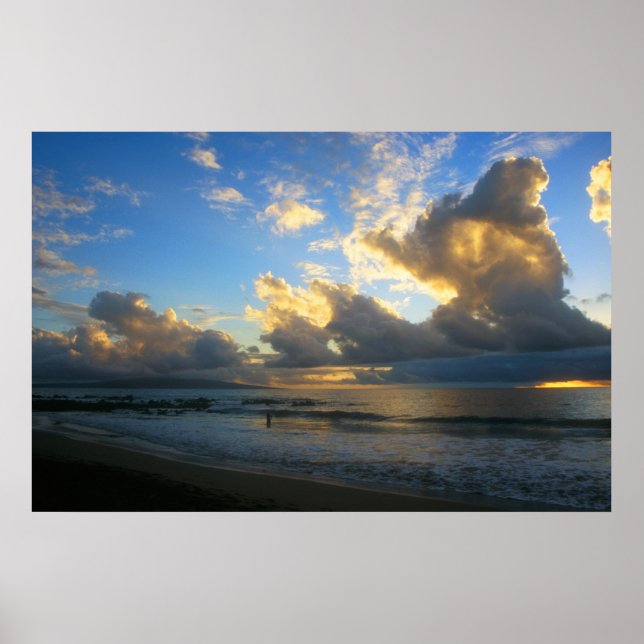 Kamole Beach Thunderstorm Sunset Poster (Framsidan)