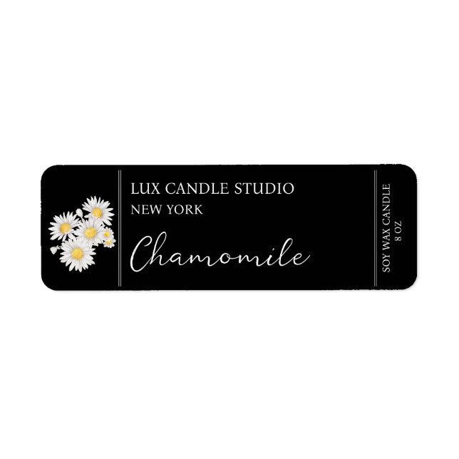 Kamomile Candle-etikett Returadress Etikett (Framsidan)