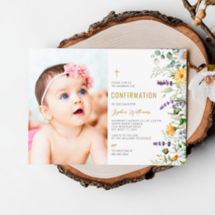 Kamomile & Eucalyptus Photo Confirmation Inbjudningar