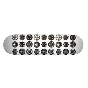 kamonmönster old school skateboard bräda 21,6 cm