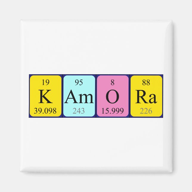 Kamora periodisk magnet bord namn (Framsidan)