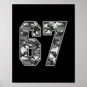 Kamouflage #67 Tröja Nummer 67 Uniform Fan Favorit Poster