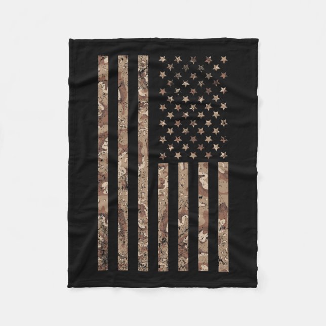 Kamouflage amerikansk flagga militär 4 juli amerik fleecefilt (Framsidan)