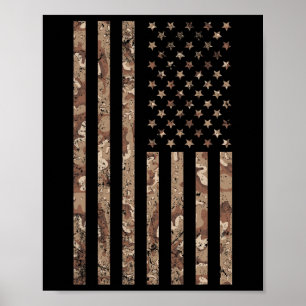 Kamouflage amerikansk flagga militär 4 juli amerik poster