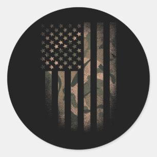 Kamouflage amerikansk flagga Usa militär taktisk k Runt Klistermärke