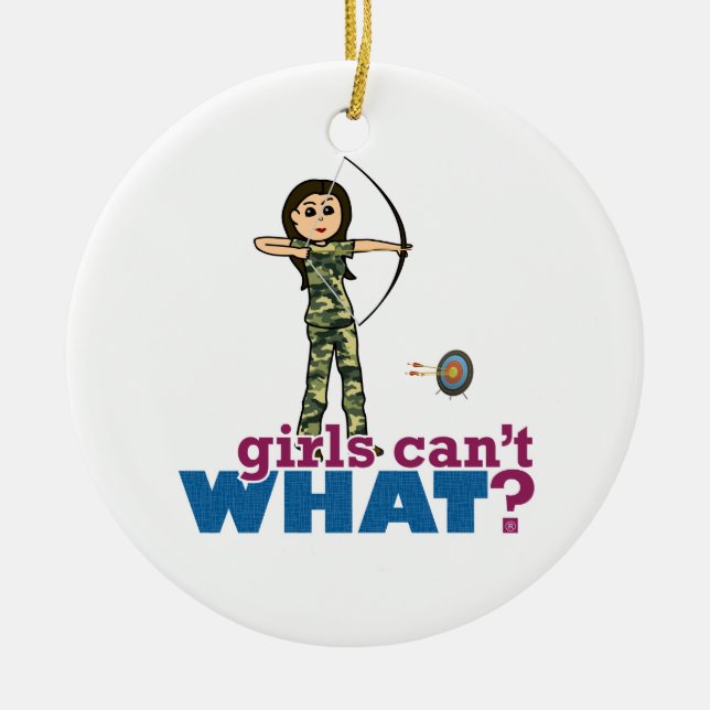 Kamouflage Archery Girl - Light Julgransprydnad Keramik (Framsidan)