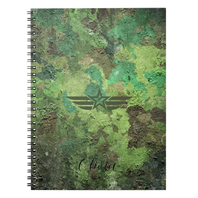 Kamouflage Aviation Emblem Notebook - Militär Anteckningsbok (Framsidan)