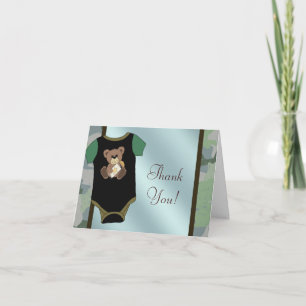 Kamouflage Baby Boy Bebis Shower Tackkort