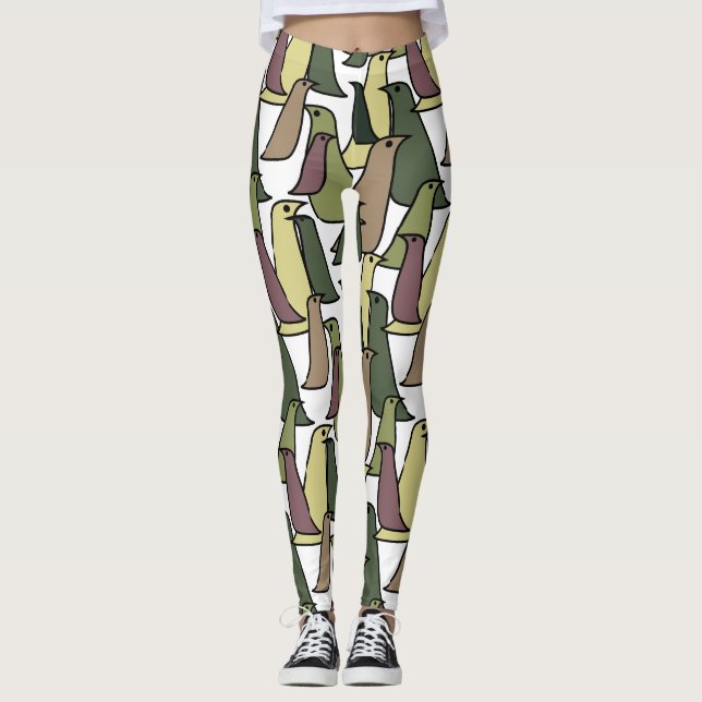 Kamouflage Birds Leggings (Framsida)