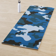 kamouflage blue seamless mönster Yoga Mat