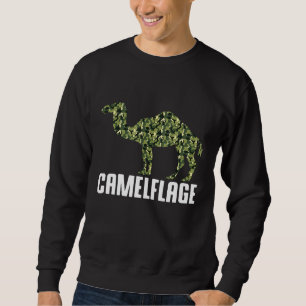 Kamouflage Camel Dromedary Camelflage Hump Day Cam Lång Ärmad Tröja