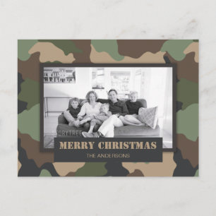 Kamouflage Camo Militär julfoto Helg Vykort