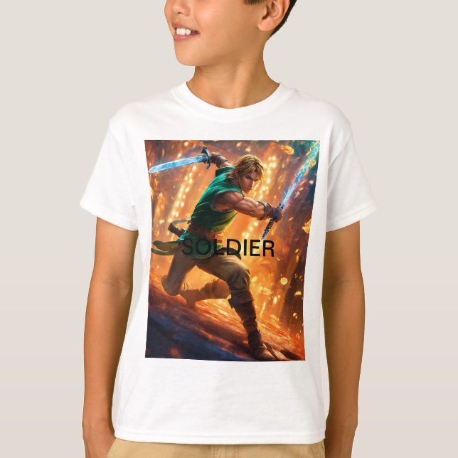 Kamouflage Coola: Kids armé T-Shirt (Framsida)