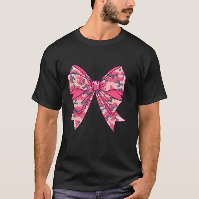 Kamouflage Coquette Bow Anka Hunting Coola Hunter  T Shirt (Framsida)