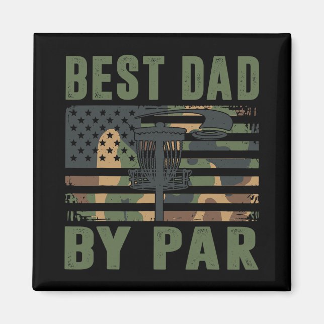Kamouflage Disc Golf Bästa Pappa Av Par Amerikansk Magnet (Framsidan)