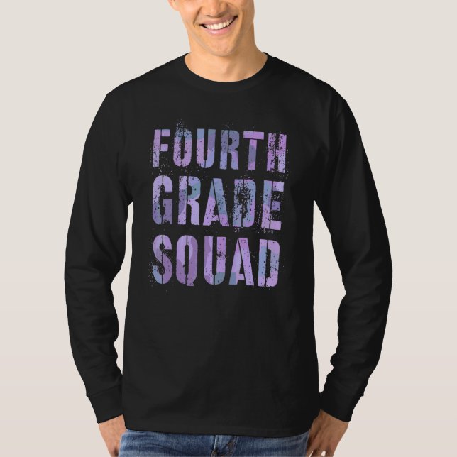Kamouflage Fjärde Klass Trupp Lärare Hej 4:e klass T Shirt (Framsida)