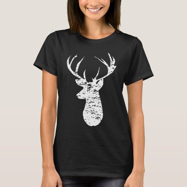 Kamouflage Flagga Hjort Hunting 2-sidig T Shirt (Framsida)