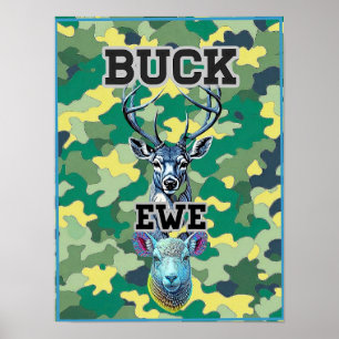 KAMOUFLAGE FÖR BOCK OCH FÅR POSTER