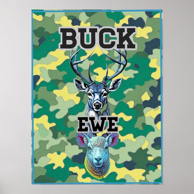 KAMOUFLAGE FÖR BOCK OCH FÅR POSTER (Framsidan)